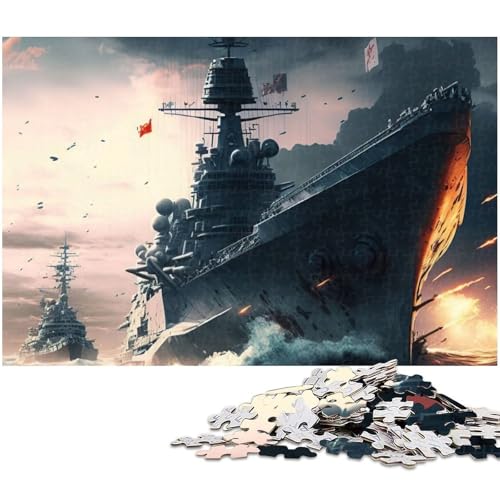 Puzzle für Erwachsene 1000 Teile Segel Schlachtschiff anspruchsvolles Spielspielzeug Weihnachtspuzzle Geschenke (Größe 38 x 26 cm) von zouxangzz