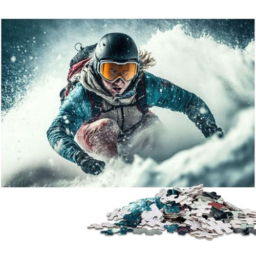 Puzzle für Erwachsene 1000 Teile Snowboard_Präzisionsschnitt Puzzle gutes Geschenk (Größe 75 x 50 cm) von zouxangzz