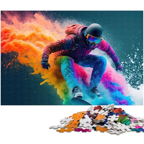 Puzzle für Erwachsene 1000 Teile Snowboard_ Puzzle EIN Kunstwerk für Teenager ab 14 Jahren (Größe 38x26cm) von zouxangzz