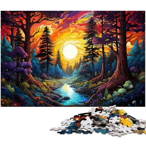 Puzzle für Erwachsene 1000 Teile Sonnenuntergangslandschaft Puzzle für Erwachsene Holzspiele für die ganze Familie Weihnachts und Geburtstagsgeschenke 1000 Teile (75 x 50 cm) von zouxangzz