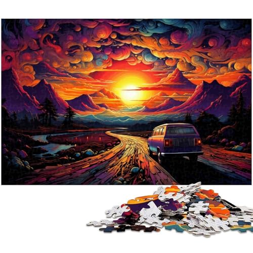 Puzzle für Erwachsene 1000 Teile Sonnenuntergangstour Puzzles für Holzpuzzles pädagogisches Spielzeug zum Stressabbau 1000 Teile (75 x 50 cm) von zouxangzz