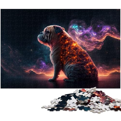 Puzzle für Erwachsene 1000 Teile Spirit Animal Boxer Puzzles für Holzpuzzles pädagogisches Spielzeug zum Stressabbau (Größe 75 x 50 cm) von zouxangzz