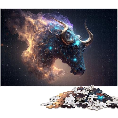 Puzzle für Erwachsene 1000 Teile Spirit Animal Bull Puzzle EIN Kunstwerk für Teenager ab 14 Jahren (Größe 75 x 50 cm) von zouxangzz