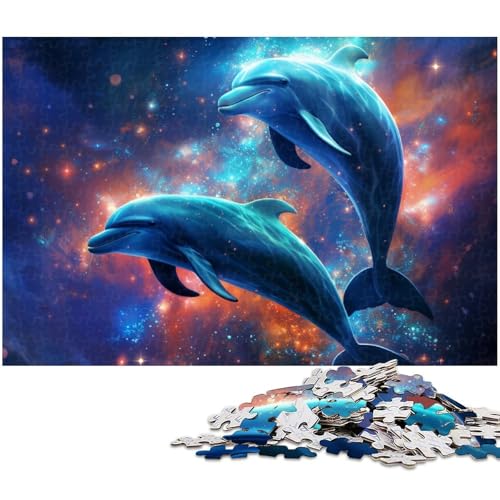 Puzzle für Erwachsene 1000 Teile Springender Delfin Heimdekoration Puzzle (Größe 75 x 50 cm) von zouxangzz