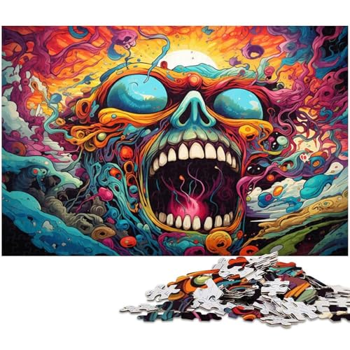 Puzzle für Erwachsene 1000 Teile Stellen Sie Sich farbenfrohe psychedelische Monster vor Herausforderndes Spielspielzeug Weihnachtspuzzle Geschenke 1000 Teile (38 x 26 cm) von zouxangzz