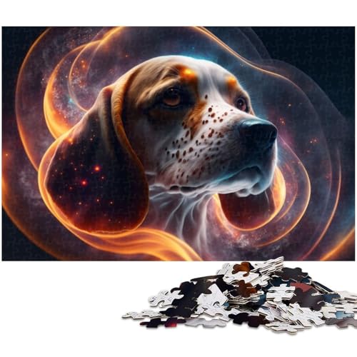 Puzzle für Erwachsene 1000 Teile Tier Beagle anspruchsvolles Spiel Spielzeug Weihnachtspuzzle Geschenke (Größe 75 x 50 cm) von zouxangzz