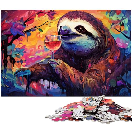 Puzzle für Erwachsene 1000 Teile Tier Faultier unmögliches Puzzle für Jugendliche ab 14 Jahren (Größe 75 x 50 cm) von zouxangzz