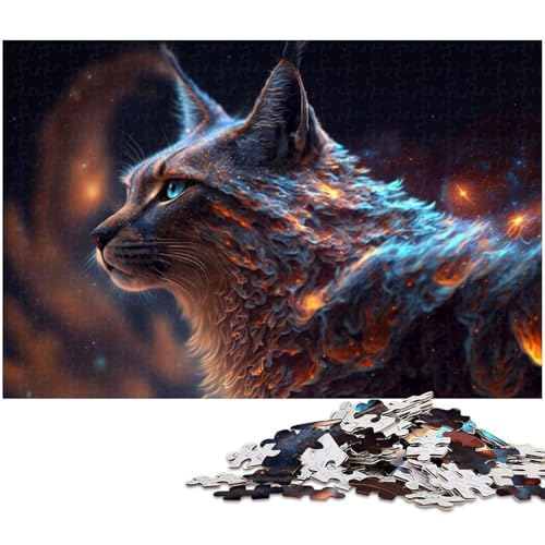 Puzzle für Erwachsene 1000 Teile Tier Luchs Puzzles für Holzpuzzles pädagogisches Spielzeug zum Stressabbau (Größe 75 x 50 cm) von zouxangzz