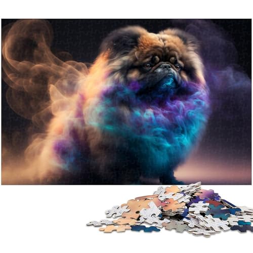 Puzzle für Erwachsene 1000 Teile Tier Pekinese Puzzles für Holzpuzzles pädagogisches Spielzeug zum Stressabbau 1000 Teile (75 x 50 cm) von zouxangzz