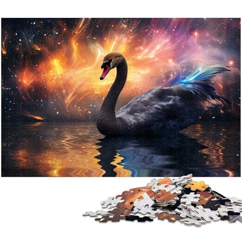 Puzzle für Erwachsene 1000 Teile Tier Puzzle mit schwarzem Schwan präzise geschnitten tolles Geschenk (Größe 38 x 26 cm) von zouxangzz