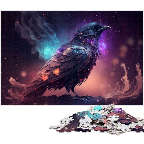Puzzle für Erwachsene 1000 Teile Tier Raben Puzzles für Holzpuzzles pädagogisches Spielzeug zum Stressabbau (Größe 75 x 50 cm) von zouxangzz