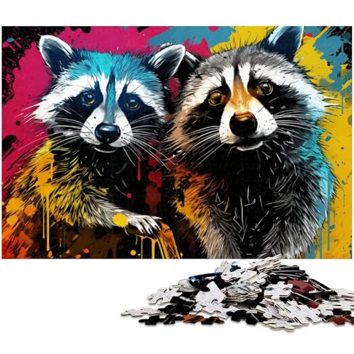 Puzzle für Erwachsene 1000 Teile Tier Waschbären Puzzle EIN Kunstwerk für Teenager ab 14 Jahren (Größe 75 x 50 cm) von zouxangzz