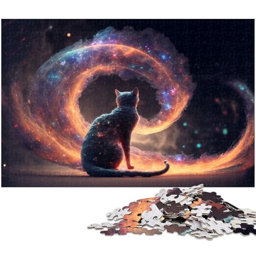 Puzzle für Erwachsene 1000 Teile Tierkatze anspruchsvolles Spiel Spielzeug Weihnachtspuzzle Geschenke (Größe 38 x 26 cm) von zouxangzz
