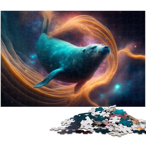 Puzzle für Erwachsene 1000 Teile Tierrobbe anspruchsvolles Spiel Spielzeug Weihnachtspuzzle Geschenke (Größe 38 x 26 cm) von zouxangzz