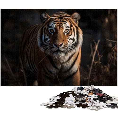 Puzzle für Erwachsene 1000 Teile Tiger Wildtierfotografie EIN Kunstwerk für Teenager ab 14 Jahren (Größe 75 x 50 cm) von zouxangzz