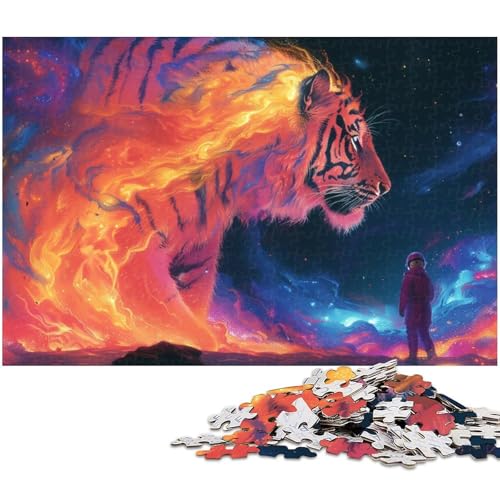 Puzzle für Erwachsene 1000 Teile Tiger anspruchsvolles Spiel Spielzeug Weihnachtspuzzle Geschenke (Größe 38 x 26 cm) von zouxangzz
