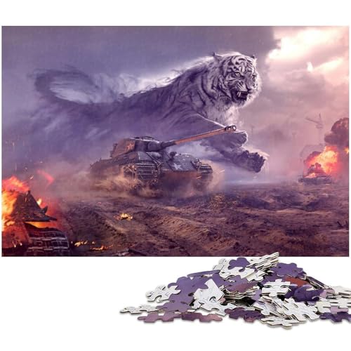 Puzzle für Erwachsene 1000 Teile Tiger anspruchsvolles Spiel Spielzeug Weihnachtspuzzle Geschenke (Größe 38 x 26 cm) von zouxangzz