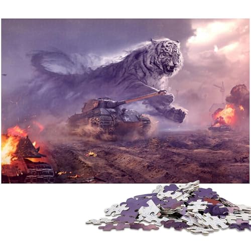 Puzzle für Erwachsene 1000 Teile Tiger anspruchsvolles Spiel Spielzeug Weihnachtspuzzle Geschenke (Größe 75 x 50 cm) von zouxangzz