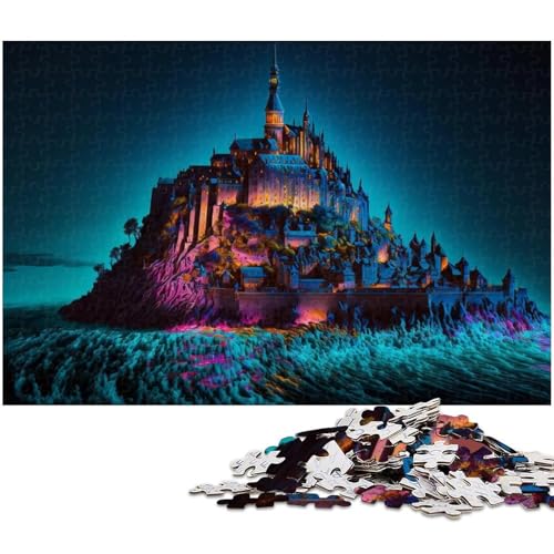 Puzzle für Erwachsene 1000 Teile Traumschloss Puzzles für Holzpuzzles pädagogisches Spielzeug zum Stressabbau (Größe 75 x 50 cm) von zouxangzz
