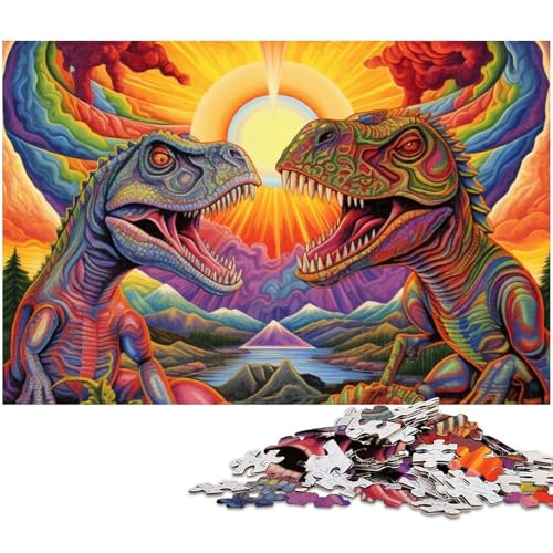 Puzzle für Erwachsene 1000 Teile Uralte Dinosaurier Puzzle für Papierpuzzles pädagogisches Spielzeug zum Stressabbau (Größe 38 x 26 cm) von zouxangzz