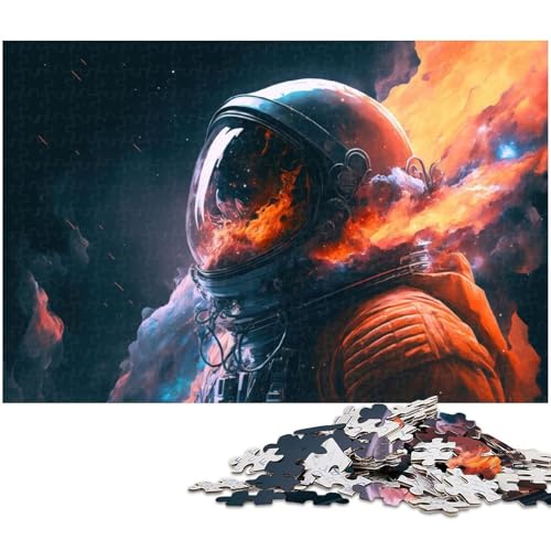 Puzzle für Erwachsene 1000 Teile Weltraumastronaut Das Puzzle mit passendem Poster und Quizblatt (Größe 38 x 26 cm) von zouxangzz