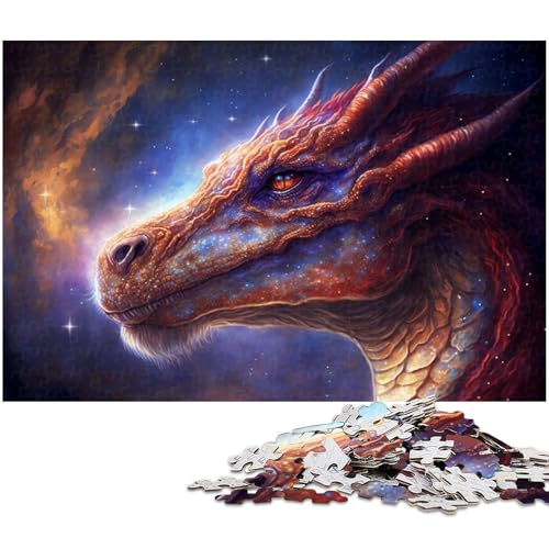 Puzzle für Erwachsene 1000 Teile Weltraumdrache anspruchsvolles Spiel Spielzeug Weihnachtspuzzle Geschenke (Größe 75 x 50 cm) von zouxangzz