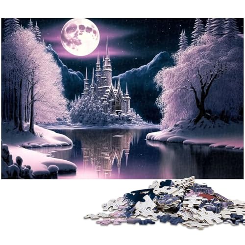 Puzzle für Erwachsene 1000 Teile Winterlandschaften Japans Puzzles für Holzpuzzles pädagogisches Spielzeug zum Stressabbau (Größe 75 x 50 cm) von zouxangzz
