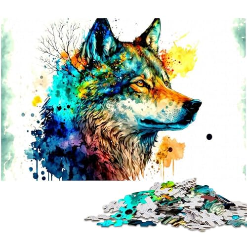 Puzzle für Erwachsene 1000 Teile Wolf Heimdekoration Puzzle (Größe 75 x 50 cm) von zouxangzz