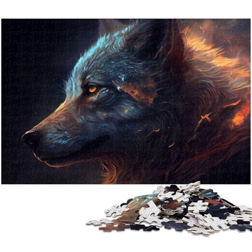 Puzzle für Erwachsene 1000 Teile Wolfsmalerei anspruchsvolles Spiel Spielzeug Weihnachtspuzzle Geschenke (Größe 38 x 26 cm) von zouxangzz