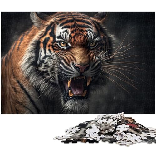 Puzzle für Erwachsene 1000 Teile Wütender Tiger Puzzle Spielzeug einzigartige Heimdekoration und Geschenke geeignet für Teenager ab 14 Jahren 1000 Teile (75 x 50 cm) von zouxangzz