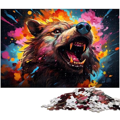 Puzzle für Erwachsene 1000 Teile Wütender gewalttätiger Bär Heimdekoration Puzzle 1000 Teile (75 x 50 cm) von zouxangzz
