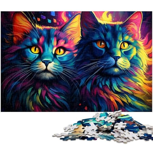 Puzzle für Erwachsene 1000 Teile bizarres Fantasy Katzen Puzzle jedes Teil ist einzigartig – anspruchsvolles Familienspiel 1000 Teile (38 x 26 cm) von zouxangzz