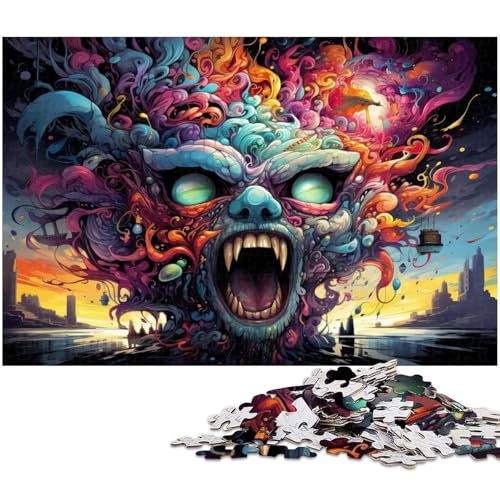 Puzzle für Erwachsene 1000 Teile bizarres buntes Monster Papierpuzzle – Lernspielzeug Familienspiele 1000 Teile (38 x 26 cm) von zouxangzz
