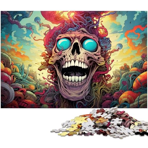 Puzzle für Erwachsene 1000 Teile böses Skelett Puzzle für Erwachsene Holzspiele für die ganze Familie Weihnachts und Geburtstagsgeschenke 1000 Teile (75 x 50 cm) von zouxangzz