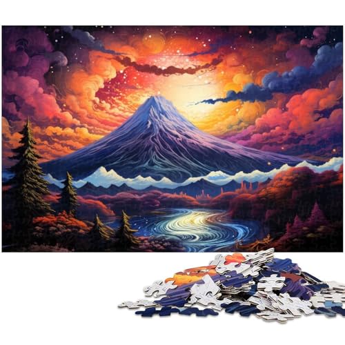 Puzzle für Erwachsene 1000 Teile bunter Berg Fuji anspruchsvolles Spielspielzeug Weihnachtspuzzle Geschenke 1000 Teile (75 x 50 cm) von zouxangzz