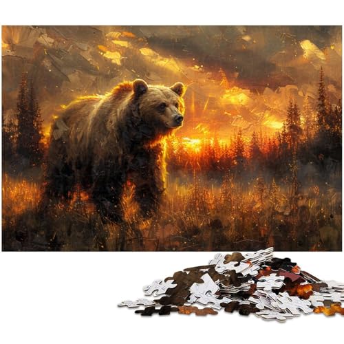 Puzzle für Erwachsene 1000 Teile bunter Braunbär Heimdekoration Puzzle (Größe 75 x 50 cm) von zouxangzz