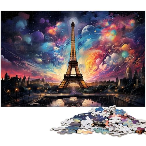 Puzzle für Erwachsene 1000 Teile bunter Eiffelturm anspruchsvolles Spielspielzeug Weihnachtspuzzle Geschenke 1000 Teile (75 x 50 cm) von zouxangzz