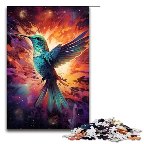 Puzzle für Erwachsene 1000 Teile bunter Kolibri Holzpuzzle für Kinder Lernspiel 75 x 50 cm von zouxangzz