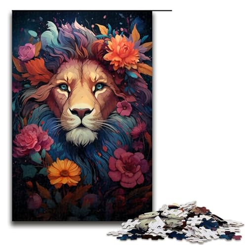 Puzzle für Erwachsene 1000 Teile bunter Löwe Heimdekoration Puzzle Spielzeug Geschenk für die ganze Familie 75 x 50 cm von zouxangzz