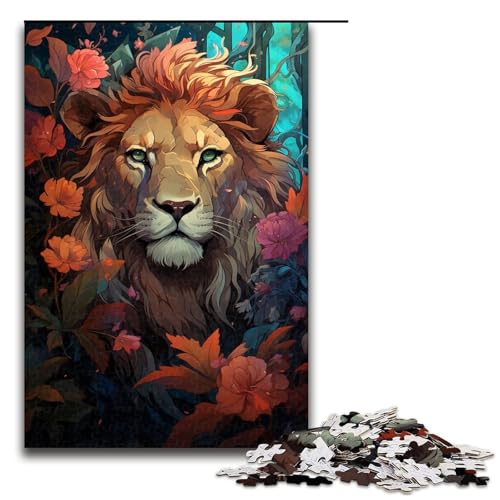 Puzzle für Erwachsene 1000 Teile bunter Löwe Heimdekoration Puzzle Spielzeug Geschenk für die ganze Familie 75 x 50 cm von zouxangzz