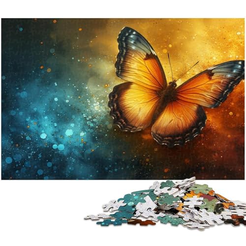 Puzzle für Erwachsene 1000 Teile bunter Schmetterling anspruchsvolles Spiel Spielzeug Weihnachtspuzzle Geschenke (Größe 38 x 26 cm) von zouxangzz