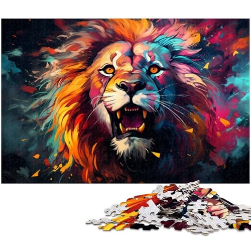 Puzzle für Erwachsene 1000 Teile bunter Tierlöwe Heimdekoration Puzzle 1000 Teile (75 x 50 cm) von zouxangzz