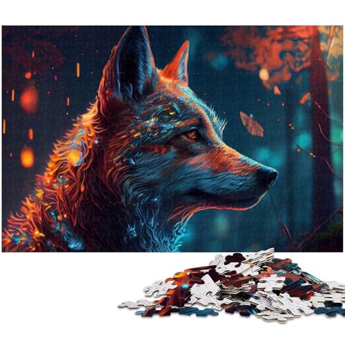 Puzzle für Erwachsene 1000 Teile bunter Wolf Heimdekoration Puzzle (Größe 75 x 50 cm) von zouxangzz