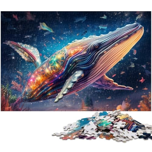 Puzzle für Erwachsene 1000 Teile buntes Blauwal Puzzle jedes Teil ist einzigartig – anspruchsvolles unterhaltsames Familienspiel (Größe 75 x 50 cm) von zouxangzz