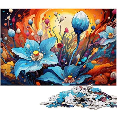 Puzzle für Erwachsene 1000 Teile buntes Blumenkunst Puzzle für Erwachsene Papierspiele für die ganze Familie Weihnachts und Geburtstagsgeschenke 1000 Teile (38 x 26 cm) von zouxangzz