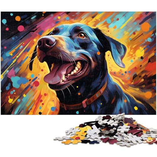 Puzzle für Erwachsene 1000 Teile buntes Dobermann Pinscher Puzzle für Erwachsene Holzspiele für die ganze Familie Weihnachts und Geburtstagsgeschenke 1000 Teile (75 x 50 cm) von zouxangzz