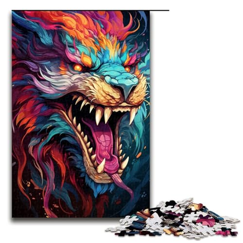 Puzzle für Erwachsene 1000 Teile buntes Drachen Puzzle Geburtstagsgeschenk Geschenke für Teenager ab 12 Jahren 75 x 50 cm von zouxangzz