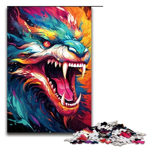 Puzzle für Erwachsene 1000 Teile buntes Drachenpuzzle Holzpuzzle Lernspiel Herausforderungsspielzeug 75 x 50 cm Puzzle für Erwachsene 1000 Teile buntes Drachenpuzzle Holzpuzzle Lernspiel Herausforderungsspielzeug 75 x 50 cm von zouxangzz
