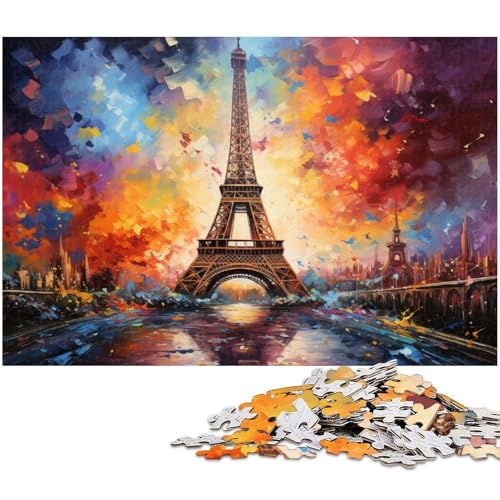 Puzzle für Erwachsene 1000 Teile buntes Eiffelturm Puzzle für Erwachsene Holzspiele für die ganze Familie Weihnachts und Geburtstagsgeschenke 1000 Teile (75 x 50 cm) von zouxangzz