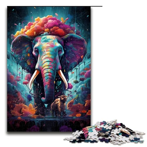 Puzzle für Erwachsene 1000 Teile buntes Elefanten Holzpuzzle 75 x 50 cm Puzzle für Erwachsene 1000 Teile buntes Elefanten Holzpuzzle 75 x 50 cm von zouxangzz